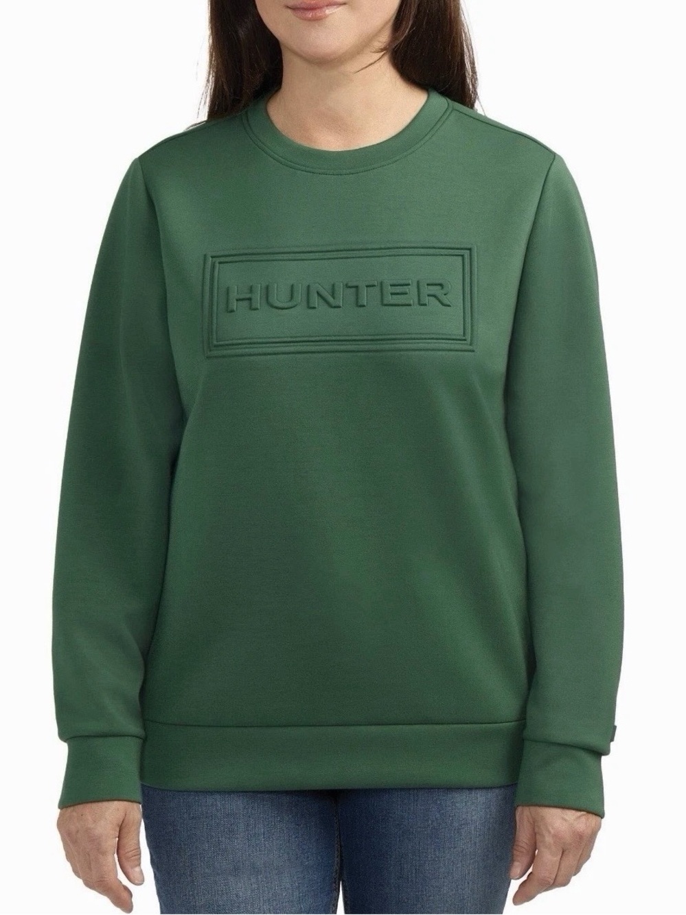 Hunter Green Embossed Logo Crewneck Sweatshirt XXL